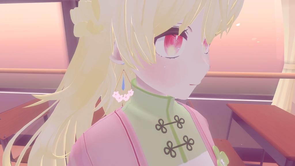 【VRChat】アジサイの耳飾り(イヤリング、ピアス)