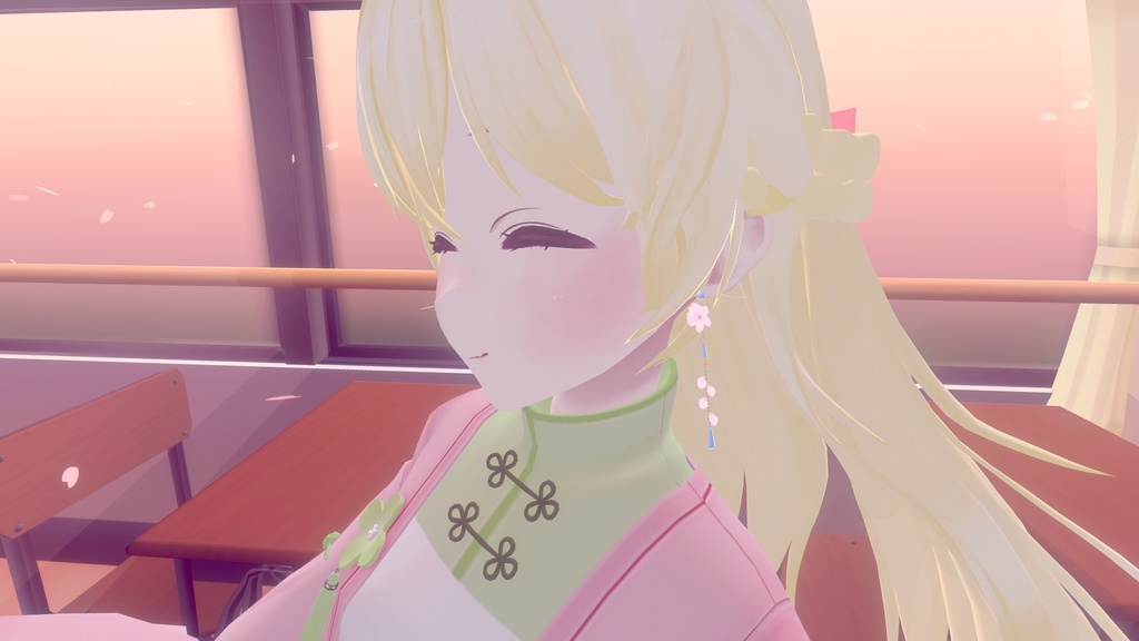 【VRChat】アジサイの耳飾り(イヤリング、ピアス)