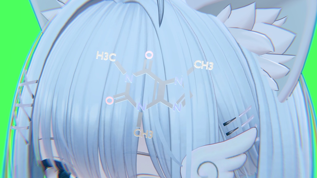 「3Dモデル」 カフェイン構造式 (無料)