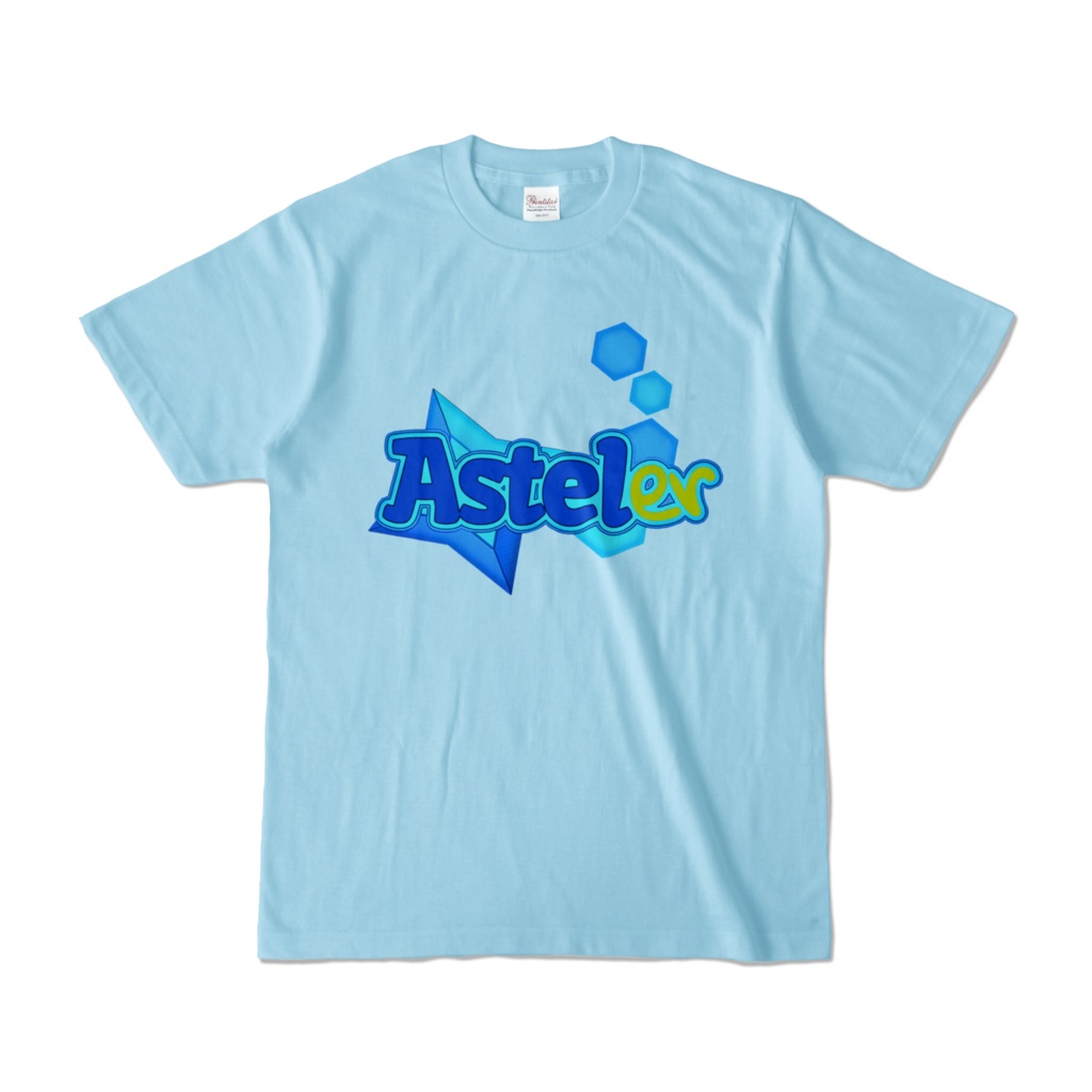 【非公式】アステラーロゴ風イラストTシャツ ライトブルー Black