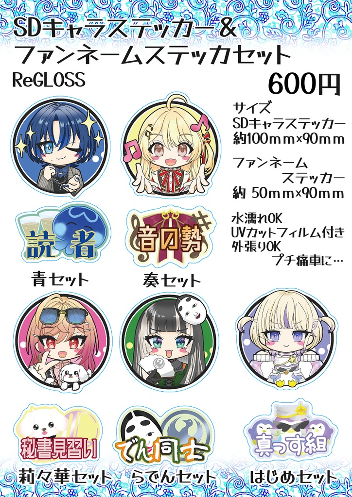 【非公式】SDキャラステッカー＆ファンネームステッカーセットReGLO