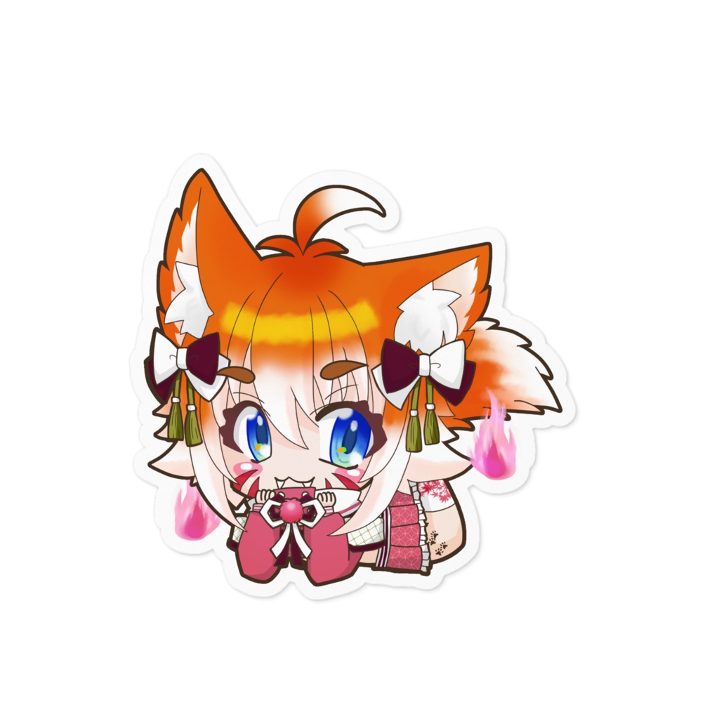 豆白丹色ステッカー