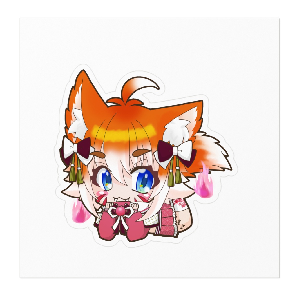 豆白丹色ステッカー