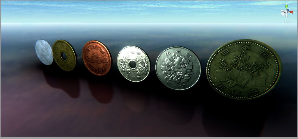 【ゲーム用素材】日本円硬貨モデルセット