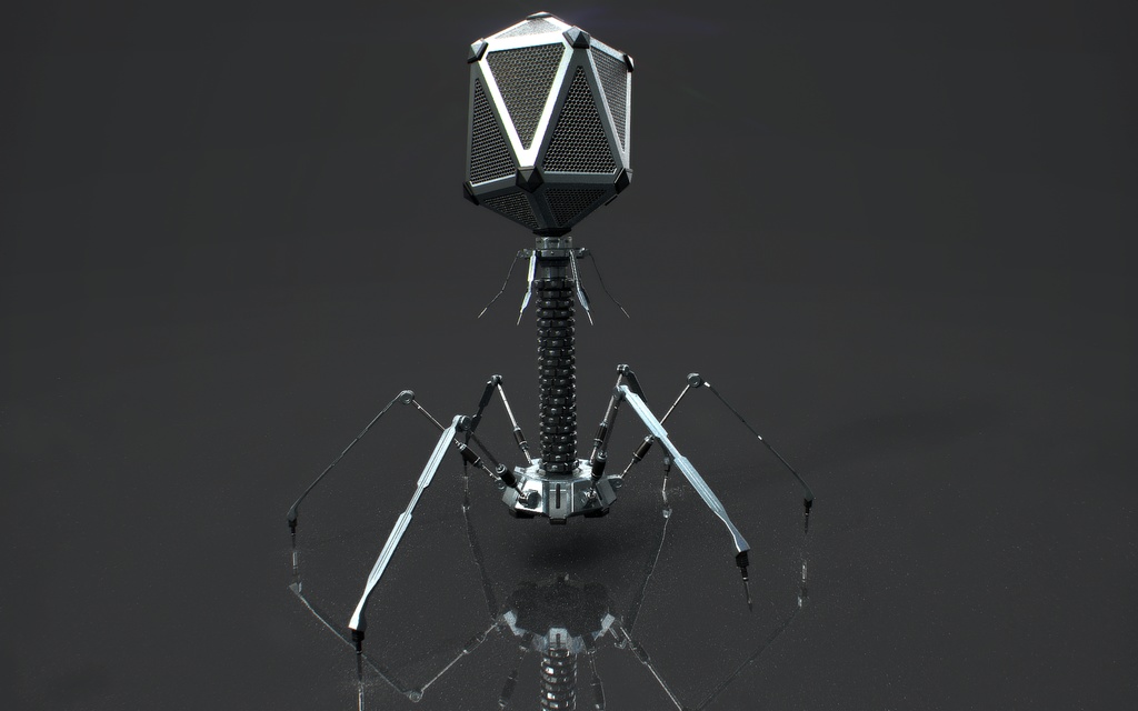 【3Dウイルス】バクテリオファージモデル【4タイプ】