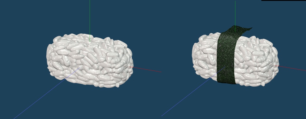【3D素材】おにぎり、お米、酢飯制覇セット