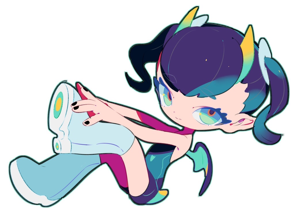 アクリルキーホルダー 青ツノちゃん
