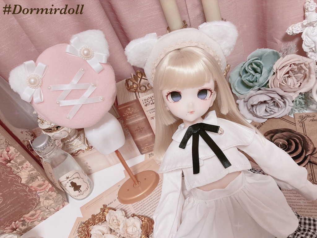 レースアップ風猫ちゃんベレー帽🐈🎀¦(MDDサイズ)