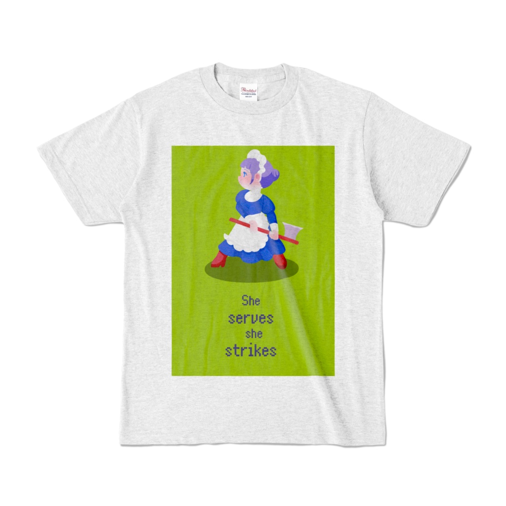 英文戦うメイドTシャツ