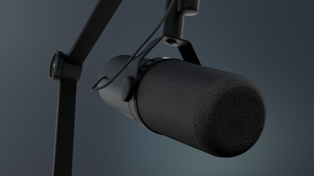 【3Dモデル】SHURE SM7B & SHURE by Gator マイクアーム