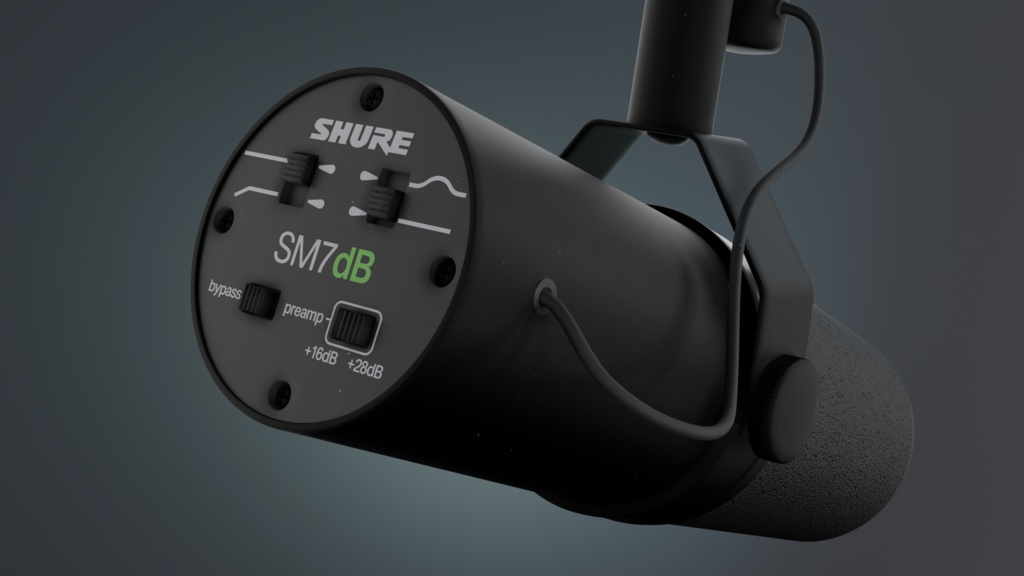 【3Dモデル】SHURE SM7B & SHURE by Gator マイクアーム