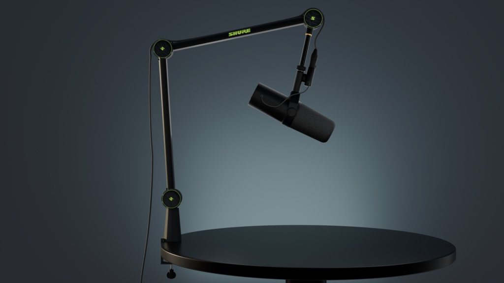 【3Dモデル】SHURE SM7B & SHURE by Gator マイクアーム