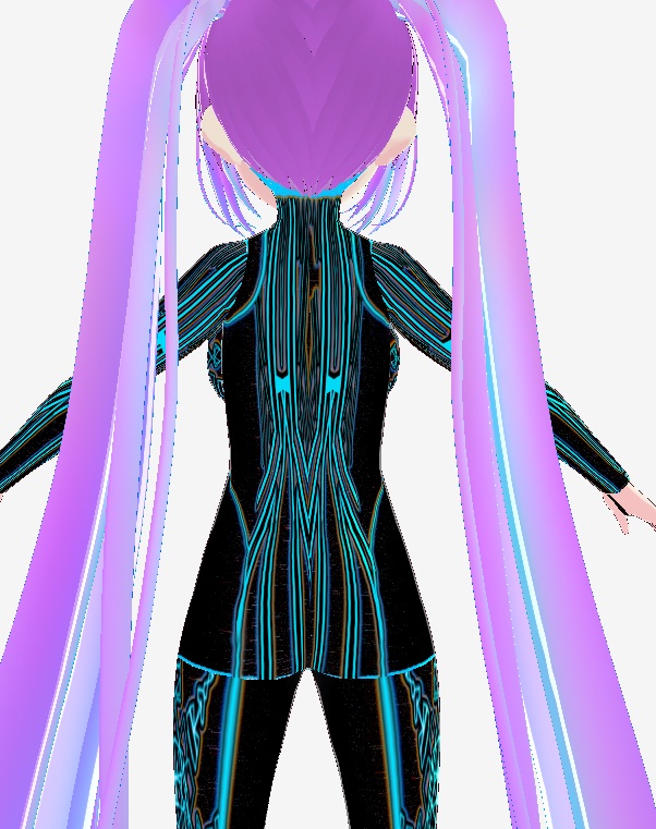 Cyberpunk Bodysuit for VRoid - Light Blue & Black - by Melted Glam