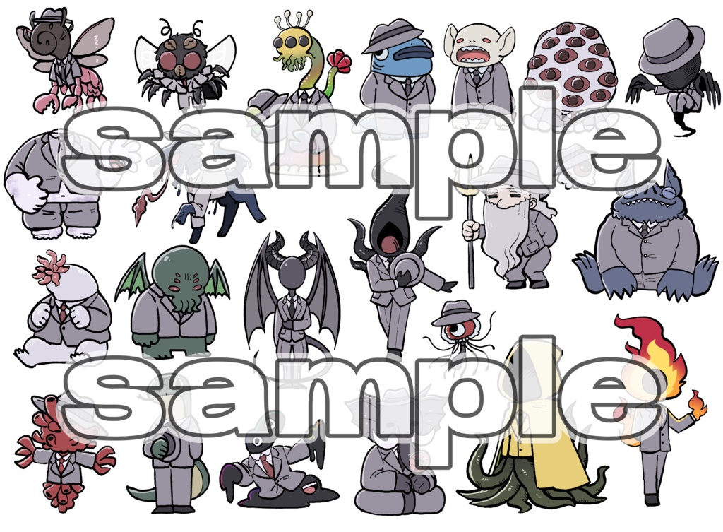 【無料】おめかし神話生物セット【エネミー立ち絵】