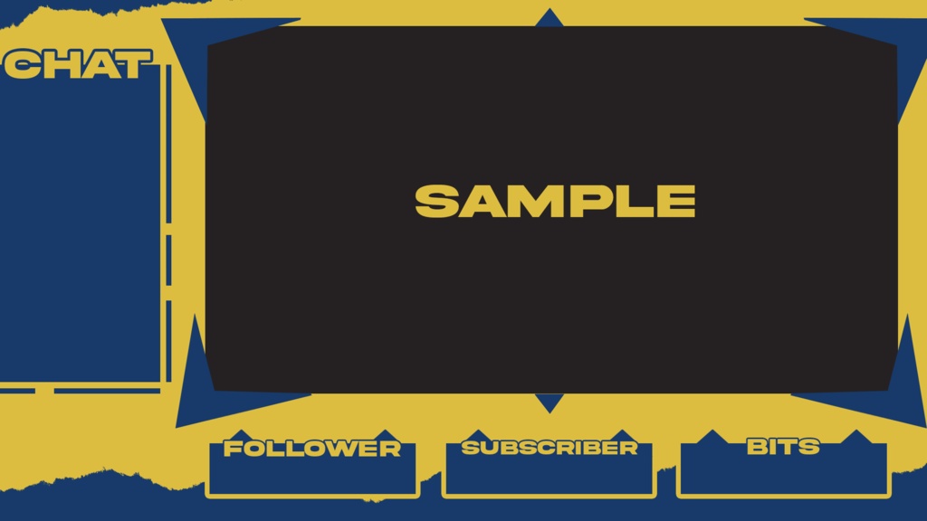 Blue And Yellow Stream Graphics Overlay ストリームグラフィックス