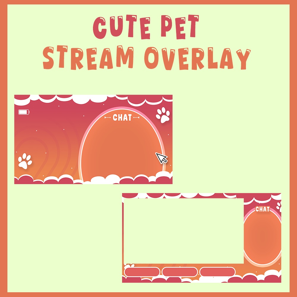 Cute Pet Stream Overlay Graphics for Streaming