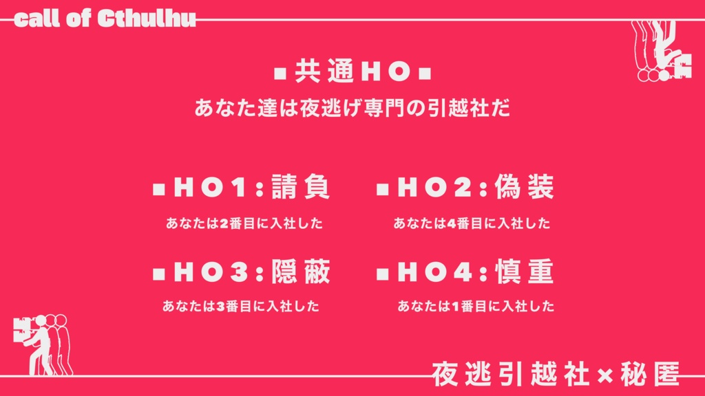 【クトゥルフ神話TRPG】断つ鳥跡を遺さず【SPLL:E196305】