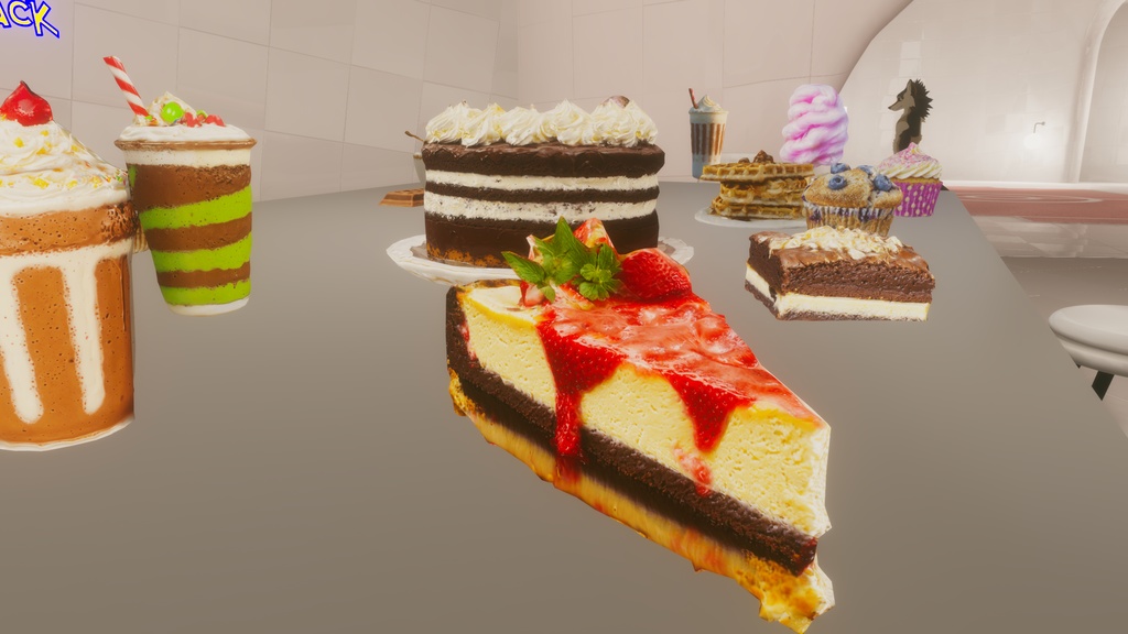 【VRChat想定】Low-Poly Sweet Treats packロー ポリ 砂漠 パック
