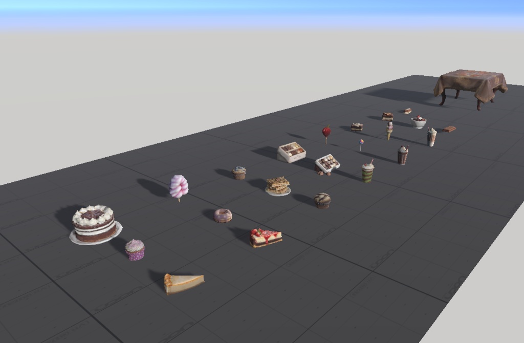【VRChat想定】Low-Poly Sweet Treats packロー ポリ 砂漠 パック