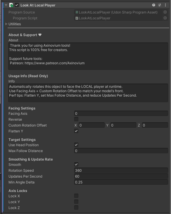 Auto-Facing UdonSharp Script for VRChat World|プレイヤー自動追従スクリプト
