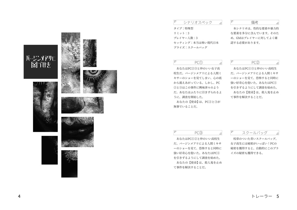 バージンメアリに口づけを-pdf版【インセインシナリオ集】