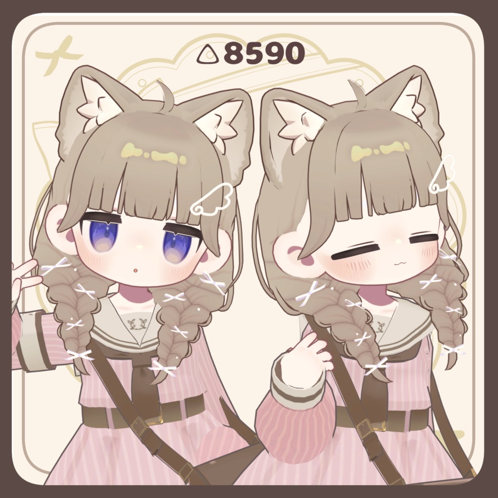 リボンいっぱい三つ編みヘアー【キプフェル・まめひなた・アズキ・みみのこ対応】