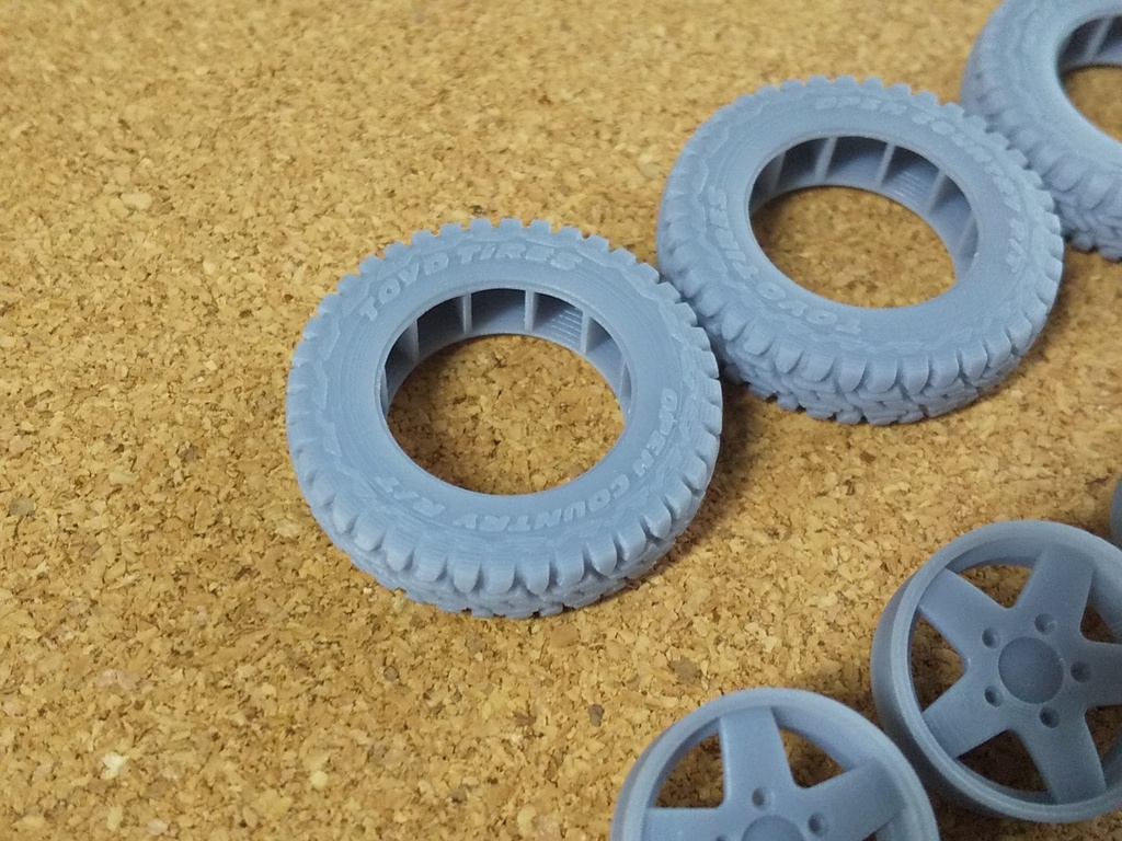 1/24ジムニ―用オフロードタイヤホイールセット