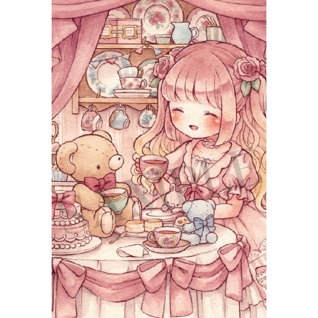 ポストカード「小さなお茶会」