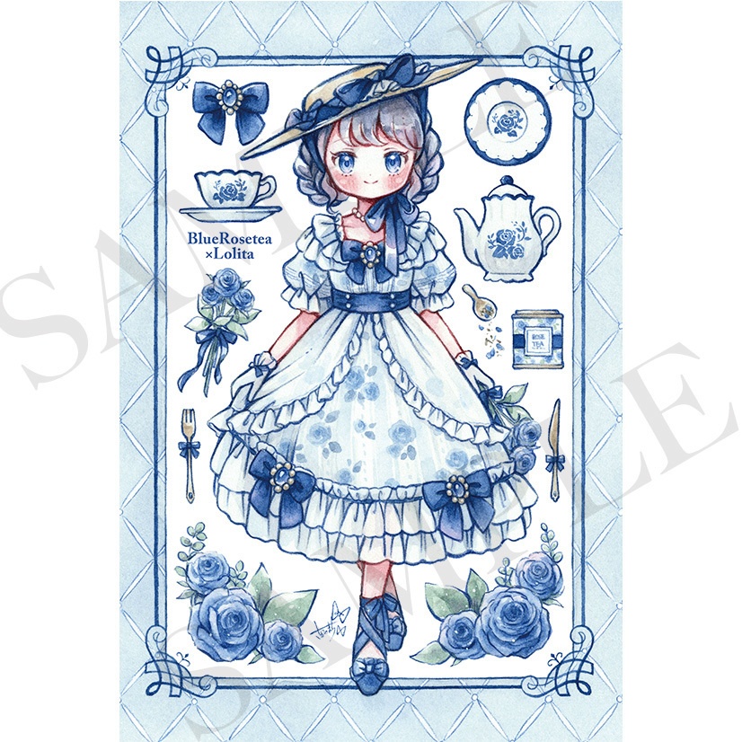 ポストカード「Blue Rosetea × Lolita」