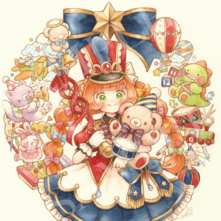 ポストカード「Toys wreath」