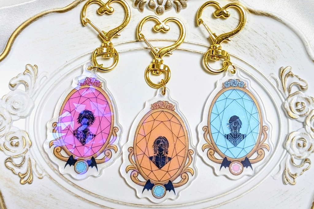 宝石風アクリルキーホルダー【地下執事】