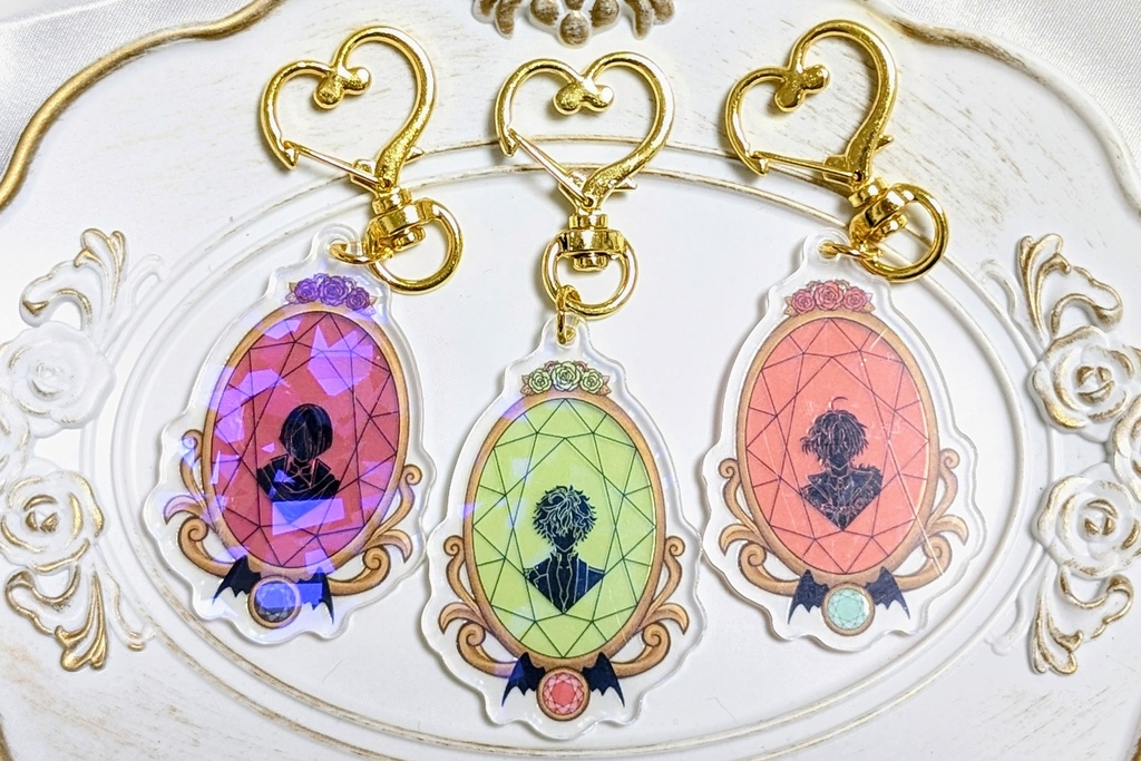 宝石風アクリルキーホルダー【別邸1階執事】