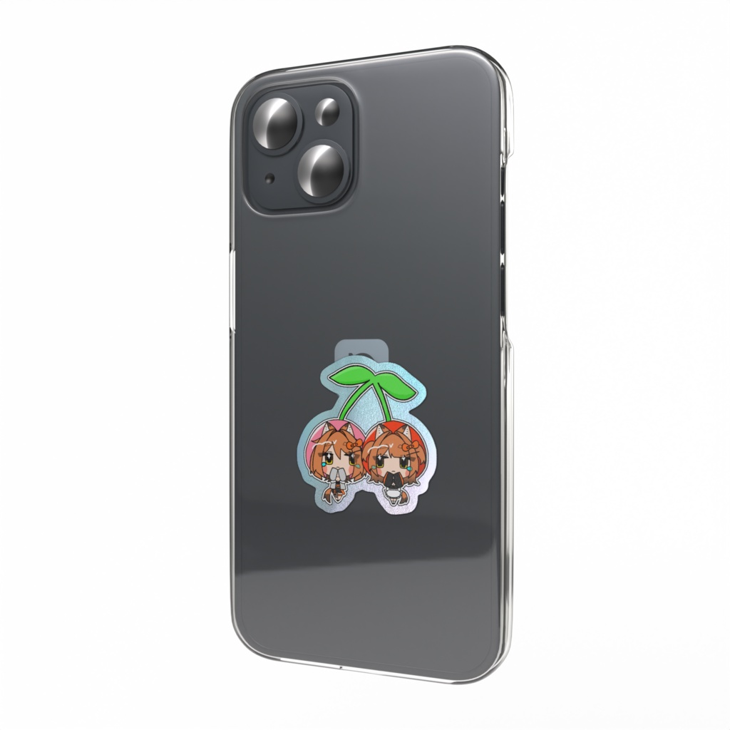 狐実およさくらんぼステッカー