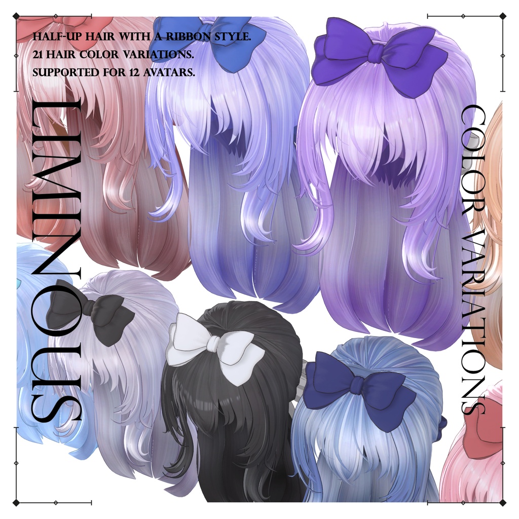 【✨SALE✨】Liminous - Half-up Hair & Ribbon🎀 【12Avatars】