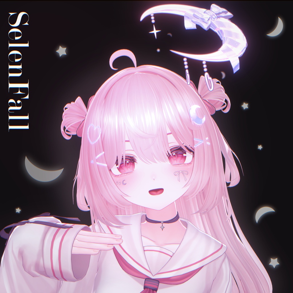 ✦SALE✦ - SelenFall - Two Side Up Hair & Halo🌙【14Avatars】