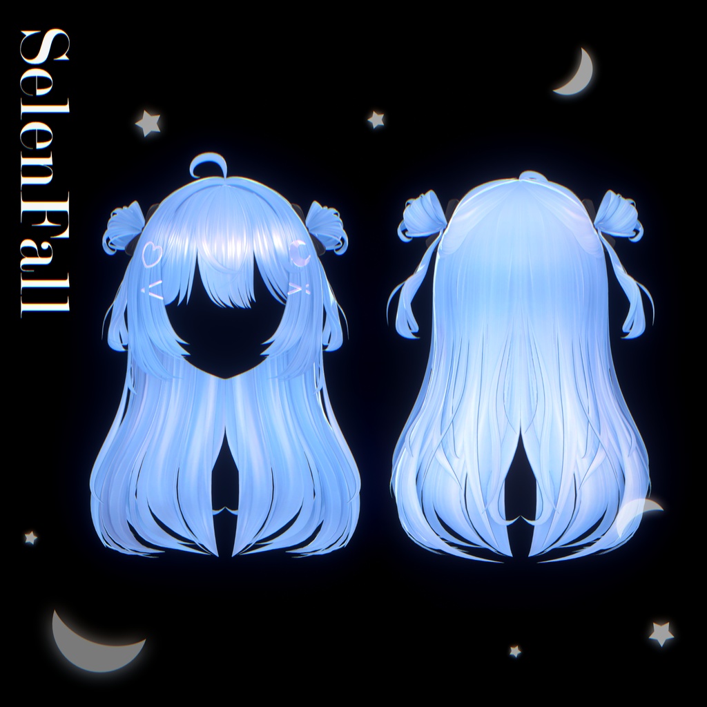 ✦SALE✦ - SelenFall - Two Side Up Hair & Halo🌙【14Avatars】