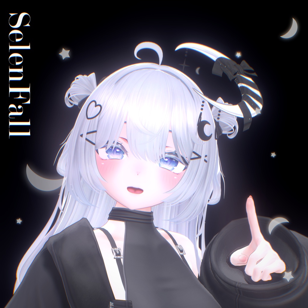 ✦SALE✦ - SelenFall - Two Side Up Hair & Halo🌙【14Avatars】