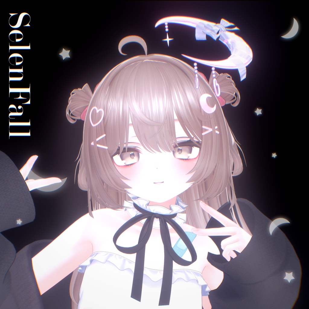 ✦SALE✦ - SelenFall - Two Side Up Hair & Halo🌙【14Avatars】