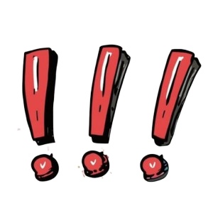 クリップアート/アメリカンポップでカラフルな 「感嘆符・ハート・星 など」20点セット