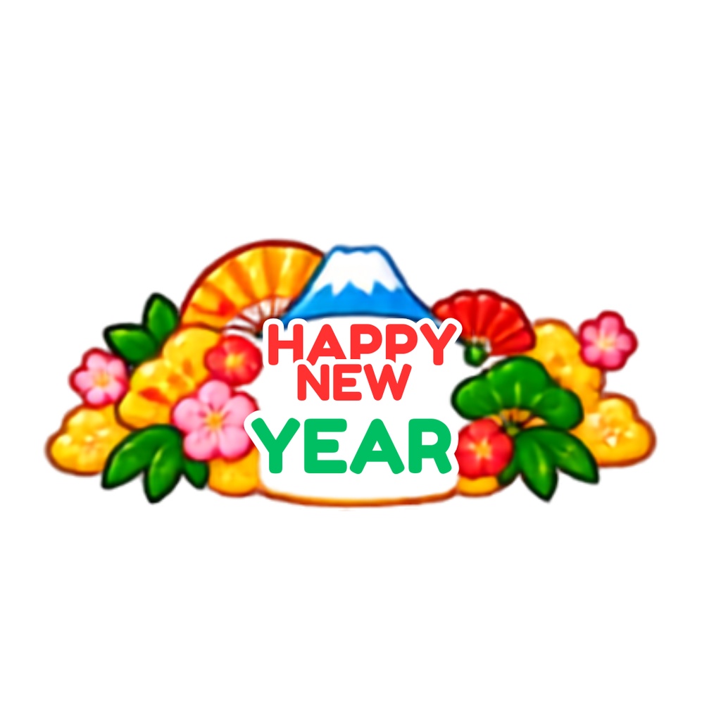 【お正月イラスト素材】28点セット|背景透過|PNG|クリップアート|28 Japanese New Year Clipart PNGs|Colorful, Cute & Pop|Transparent Background