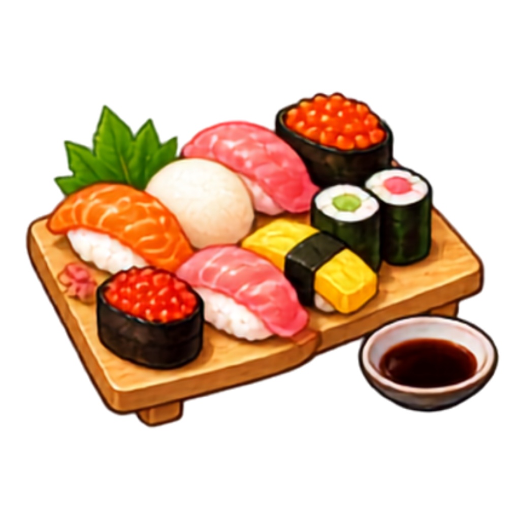 【日本の食べ物イラスト素材】25点セット|背景透過|PNG|クリップアート|25 Japanese Food Clipart PNGs|Colorful, Cute & Pop|Transparent Background