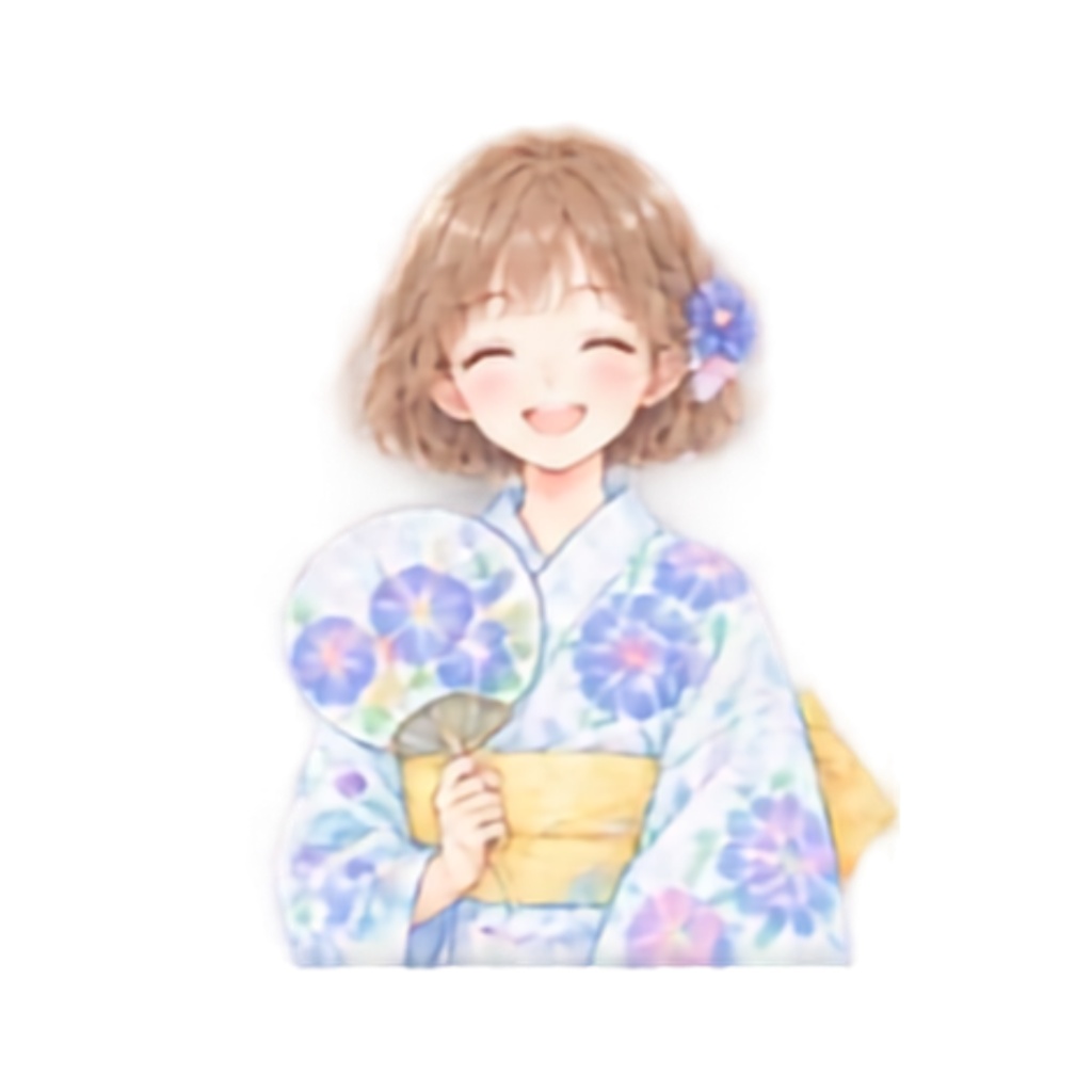【浴衣の男女イラスト素材】39点セット|背景透過|PNG|クリップアート|淡い色合い・ふんわり和風|同人誌・創作向け|Cute Yukata Clipart – 39 Japanese Summer Illustrations | Soft & Pastel | Transparent PNG