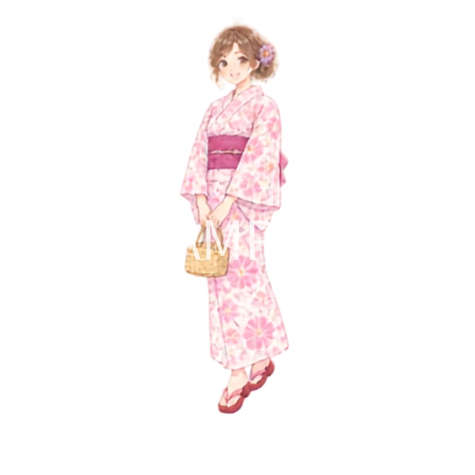 【浴衣の男女イラスト素材】39点セット|背景透過|PNG|クリップアート|淡い色合い・ふんわり和風|同人誌・創作向け|Cute Yukata Clipart – 39 Japanese Summer Illustrations | Soft & Pastel | Transparent PNG