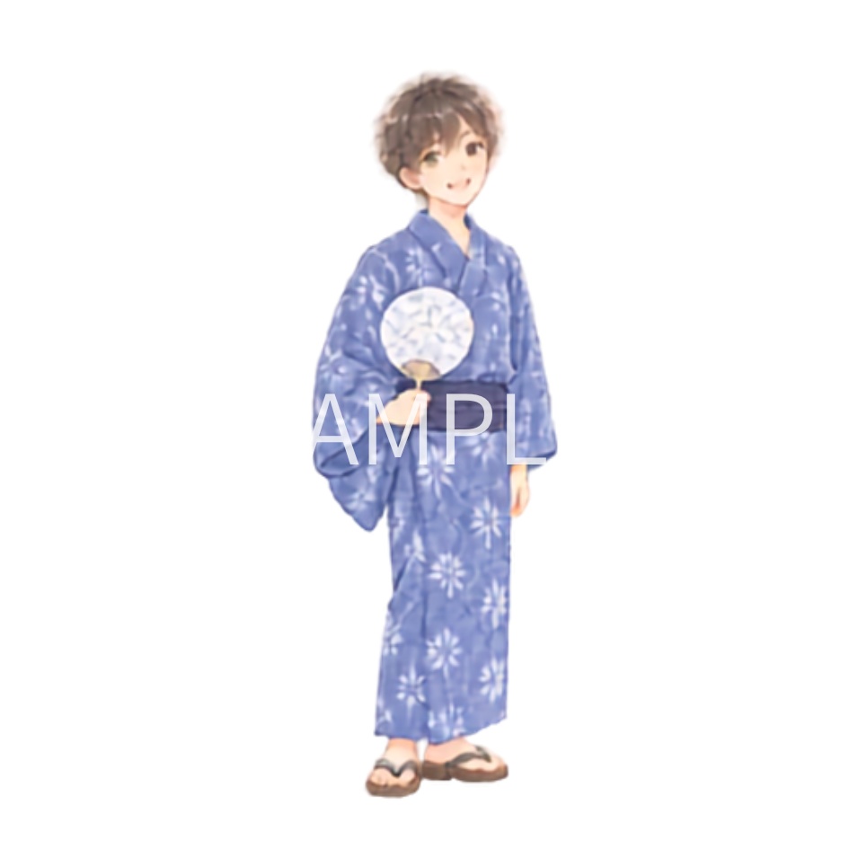 【浴衣の男女イラスト素材】39点セット|背景透過|PNG|クリップアート|淡い色合い・ふんわり和風|同人誌・創作向け|Cute Yukata Clipart – 39 Japanese Summer Illustrations | Soft & Pastel | Transparent PNG