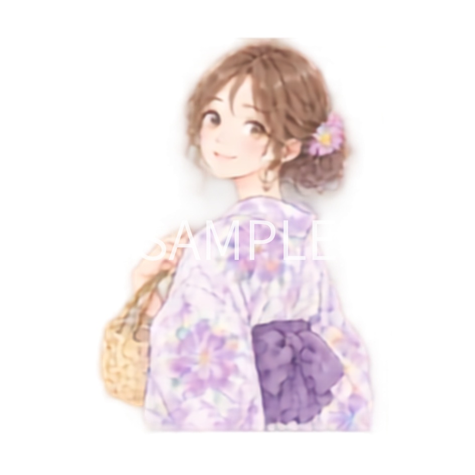 【浴衣の男女イラスト素材】39点セット|背景透過|PNG|クリップアート|淡い色合い・ふんわり和風|同人誌・創作向け|Cute Yukata Clipart – 39 Japanese Summer Illustrations | Soft & Pastel | Transparent PNG
