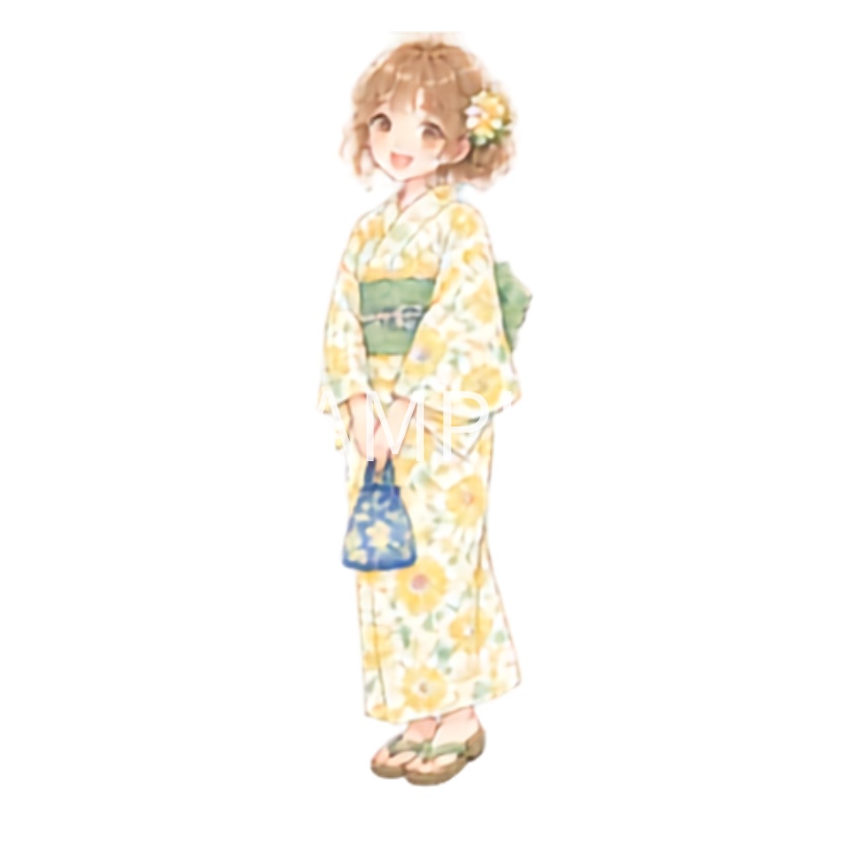 【浴衣の男女イラスト素材】39点セット|背景透過|PNG|クリップアート|淡い色合い・ふんわり和風|同人誌・創作向け|Cute Yukata Clipart – 39 Japanese Summer Illustrations | Soft & Pastel | Transparent PNG