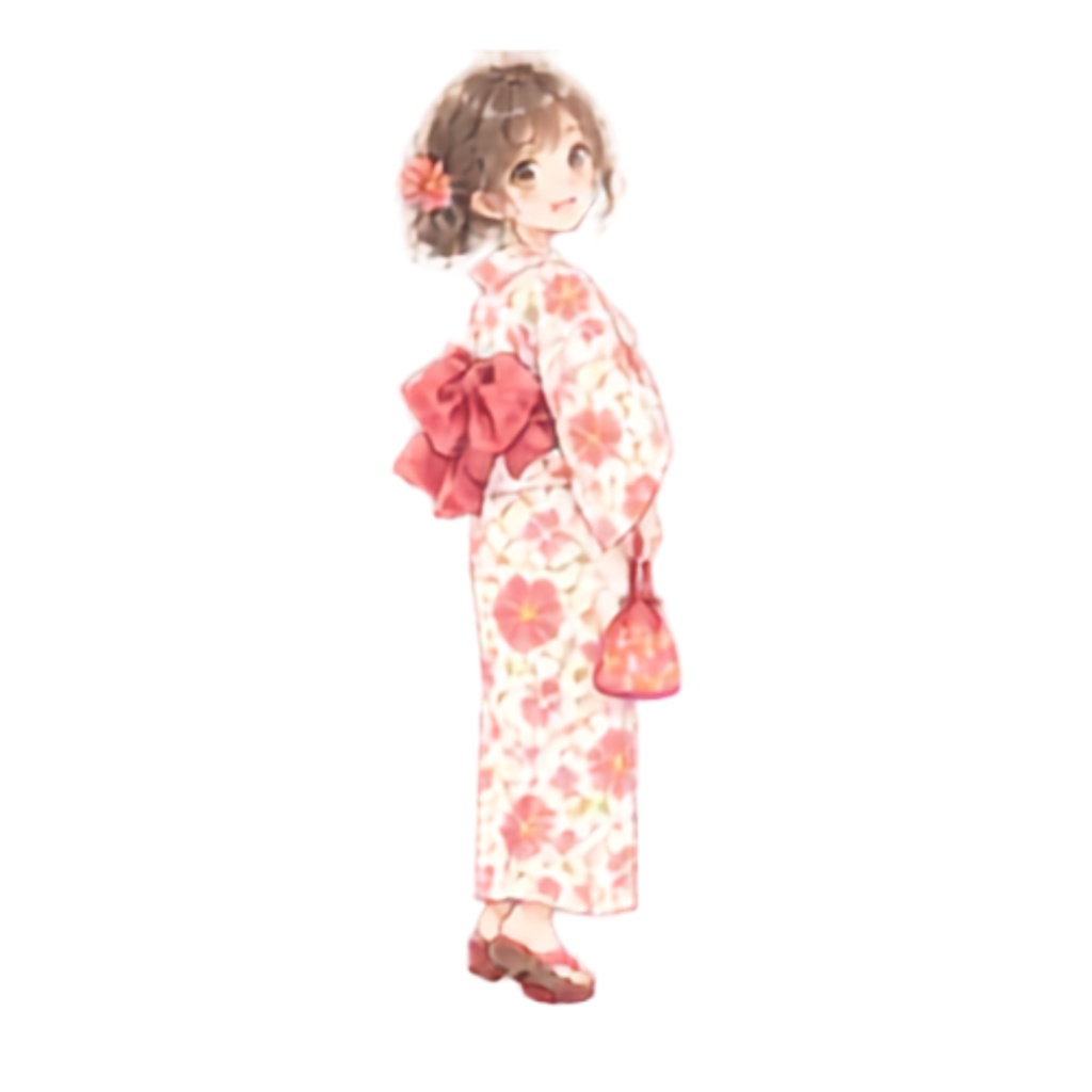 【浴衣の男女イラスト素材】39点セット|背景透過|PNG|クリップアート|淡い色合い・ふんわり和風|同人誌・創作向け|Cute Yukata Clipart – 39 Japanese Summer Illustrations | Soft & Pastel | Transparent PNG