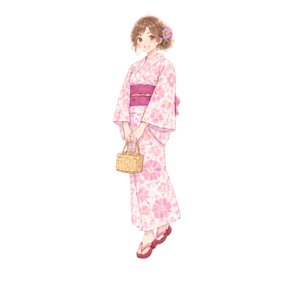 【浴衣の男女イラスト素材】39点セット|背景透過|PNG|クリップアート|淡い色合い・ふんわり和風|同人誌・創作向け|Cute Yukata Clipart – 39 Japanese Summer Illustrations | Soft & Pastel | Transparent PNG