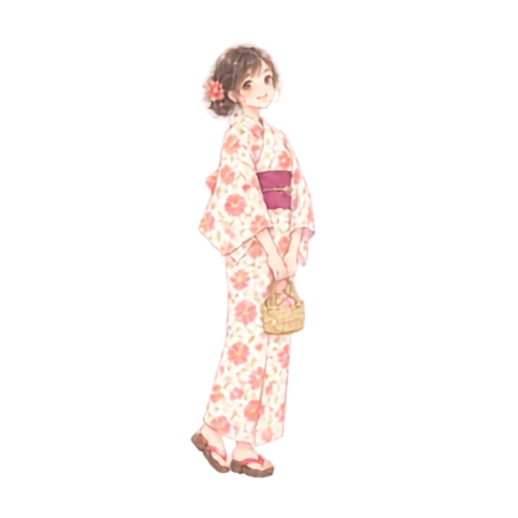 【浴衣の男女イラスト素材】39点セット|背景透過|PNG|クリップアート|淡い色合い・ふんわり和風|同人誌・創作向け|Cute Yukata Clipart – 39 Japanese Summer Illustrations | Soft & Pastel | Transparent PNG