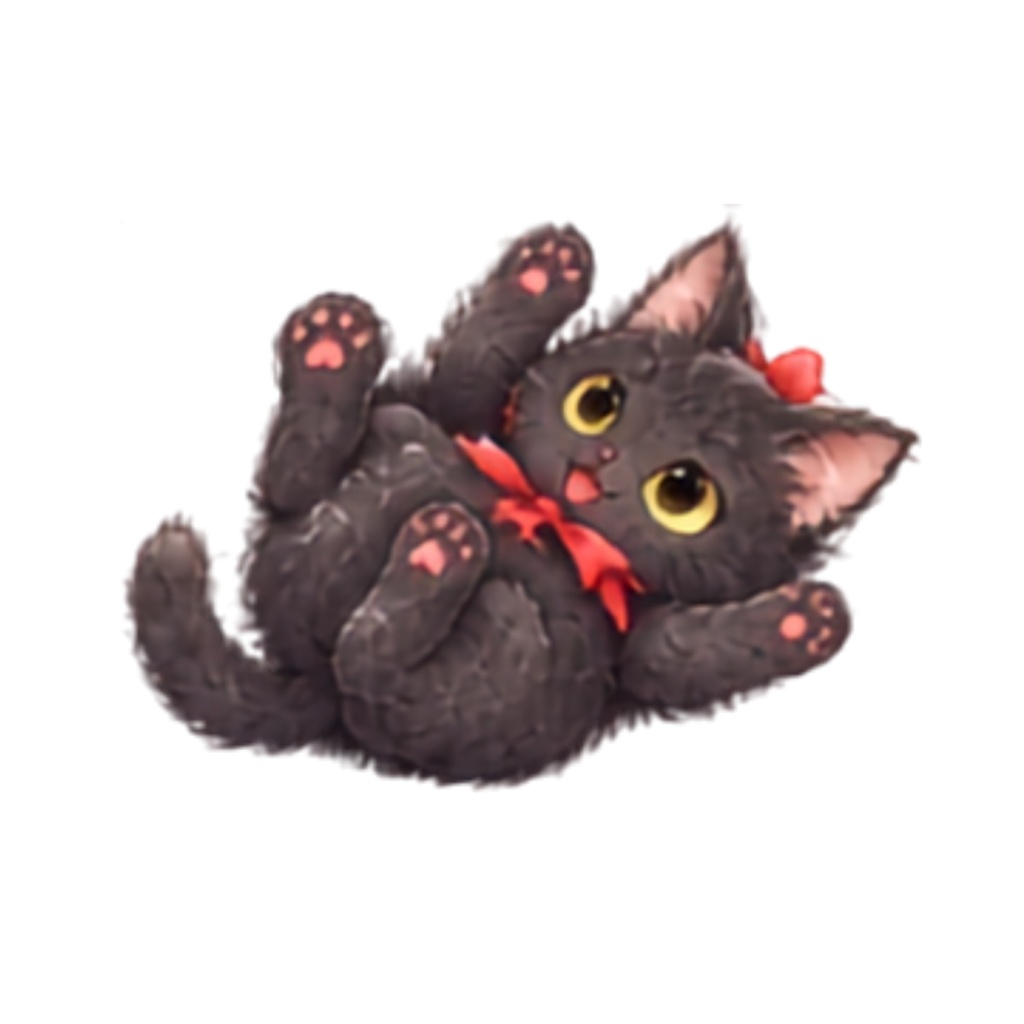 【黒猫イラスト素材】30点セット|背景透過|PNG|クリップアート|ふわふわ黒猫のかわいいクリップアート素材|表情・ポーズいろいろ|同人誌・創作|Fluffy Black Cat Clipart Set|30 Cute Illustrations|Transparent PNG